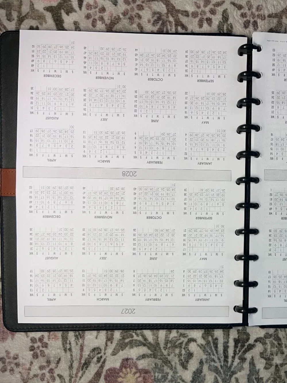 Circa Leather Discbound Calendar, Planner, Notebook. Color: Saddle